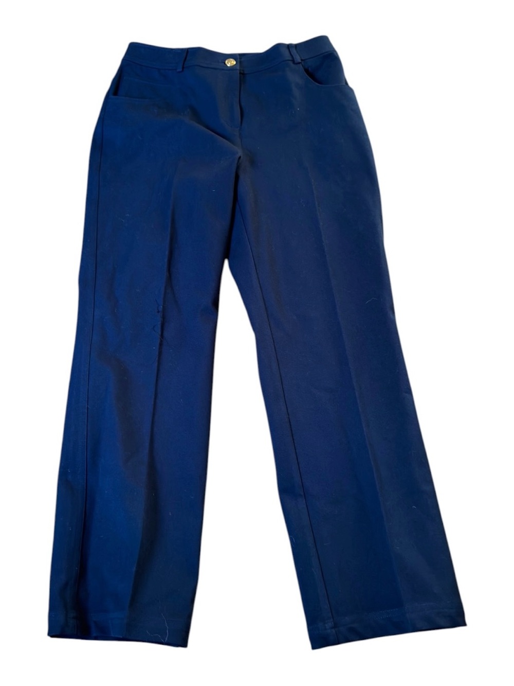 St. John Marie Stretch Cotton Pants Women’s Size 4 Navy Mid Rise NWT